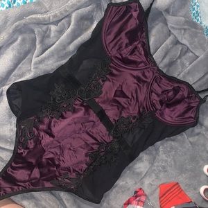 dark purple sexy bodysuit